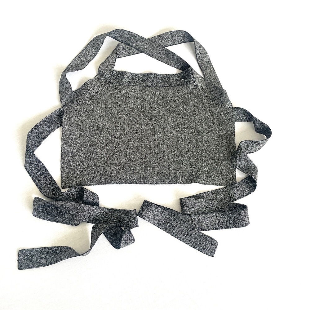 ARITZIA Wilfred Metallic Silver Cayenne Knit Top